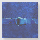 Leder und Gürtel, Untersetzer aus blauem Stein (Vorderseite)