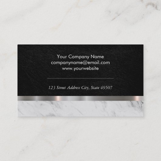 Leder und Marmor mit Metallic Trim Visitenkarte (Rückseite)