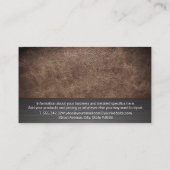 Leder und Metallgewebe | Gold Embossed Gebäude Visitenkarte (Rückseite)