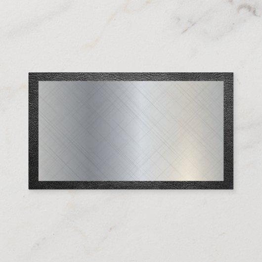 Leder- und Metallic-Hintergrund | Sleek Visitenkarte (Rückseite)