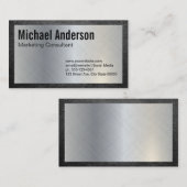 Leder- und Metallic-Hintergrund | Sleek Visitenkarte (Vorne/Hinten)