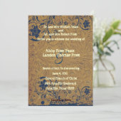 Leder-und Spitze-Hochzeits-Einladung Einladung (Stehend Vorderseite)