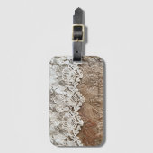 Leder und Spitzen Gepäckanhänger (Vorderseite Vertikal)