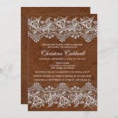 Leder und Spitzen-Look Brautparty Einladung (Vorne/Hinten)