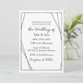 Leder und Spitzen Moderne Minimalistische Hochzeit Einladung (Stehend Vorderseite)