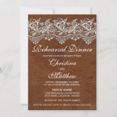 Leder und Spitzen Probe Abendessen Einladung (Vorderseite)