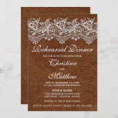 Leder und Spitzen Probe Abendessen Einladung (Vorne/Hinten)
