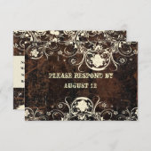 Leder und Spitzen-UAWG mit Umschlägen RSVP Karte (Vorne/Hinten)