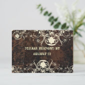 Leder und Spitzen-UAWG mit Umschlägen RSVP Karte (Stehend Vorderseite)