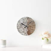 Leder- und Spitzen-Uhr Runde Wanduhr (Zuhause)