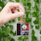 Leder- und Spitzenwagen mit Namen Schlüsselanhänger (Hand)