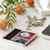 Leder- und Spitzenwagen mit Namen Schlüsselanhänger (Seite)