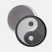 Leder- und Stahleffekt Yin Yang Graphic Magnet (Vorderseite/Rückseite)