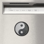 Leder- und Stahleffekt Yin Yang Graphic Magnet (In Situ (Geschirrspüler))