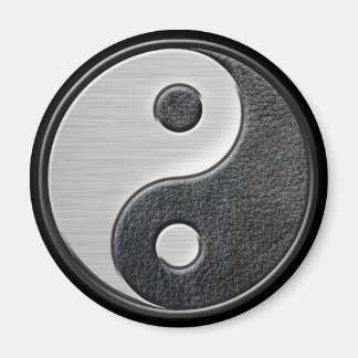 Leder- und Stahleffekt Yin Yang Graphic Magnet