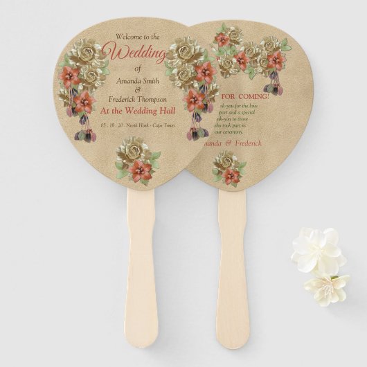 Leder- und Wildlederhandfans Fächer (Vorne und Hinten)