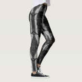 Leder Viking Armor Abstract Design, schwarz Leggings (Rechts)