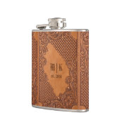 Leder Vintage Western Cowboy Initialen Flasche Flachmann (Links)