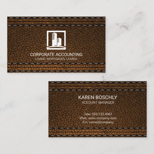 Leder Visitenkarte (Vorne/Hinten)