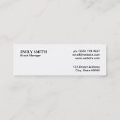 Leder/Weißer Akzent Mini Visitenkarte (Rückseite)