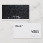 Leder/Weißer Akzent Visitenkarte (Vorne/Hinten)