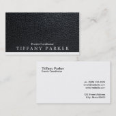 Leder/Weißer Akzent Visitenkarte (Vorne/Hinten)