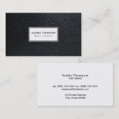 Leder/Weißrahmen Visitenkarte (Vorne/Hinten)