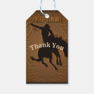 Leder Western Wild West Cowboy Geburtstagsfeier Geschenkanhänger