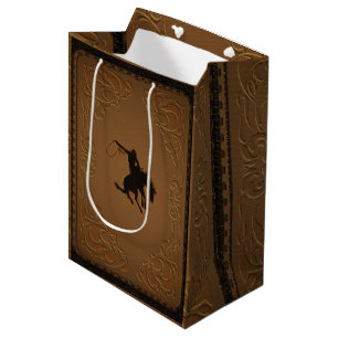 Leder Western Wild West Cowboy-Geburtstagsfeier Mittlere Geschenktüte
