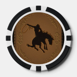Leder Western Wild West Cowboy Rustikal Land Pokerchips