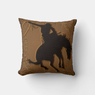 Leder Western Wild West Rustikal Land Cowboy Kissen