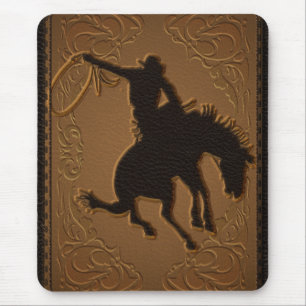 Leder Western Wild West Rustikal Land Cowboy Mousepad
