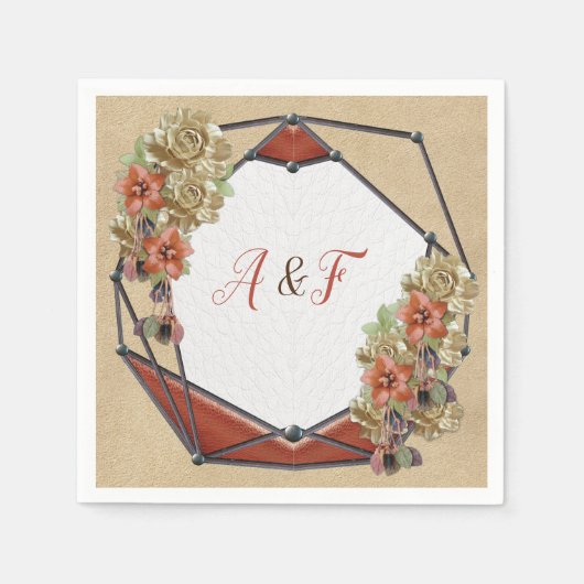 Leder & Wildleder Textur Art Napkins Serviette (Vorderseite)