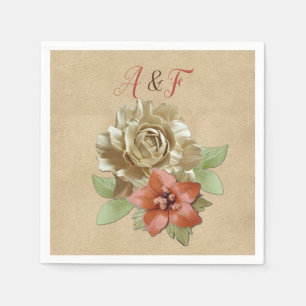 Leder & Wildleder Textur Art Napkins Serviette