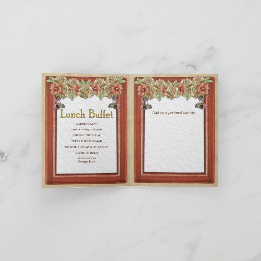 Leder & Wildleder Textur Kunstdusche Einladung (Innenseite)