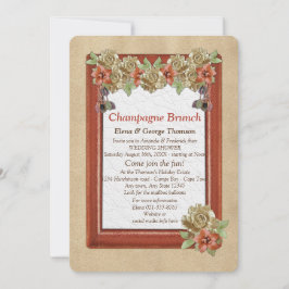 Leder & Wildleder Textur Polterabend Einladung