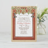 Leder & Wildleder Texture Art Hochzeit Einladung (Stehend Vorderseite)