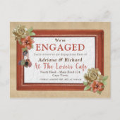 Leder & Wildleder Texture Art Verlobung Einladungspostkarte (Vorderseite)