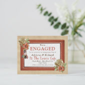 Leder & Wildleder Texture Art Verlobung Einladungspostkarte (Stehend Vorderseite)