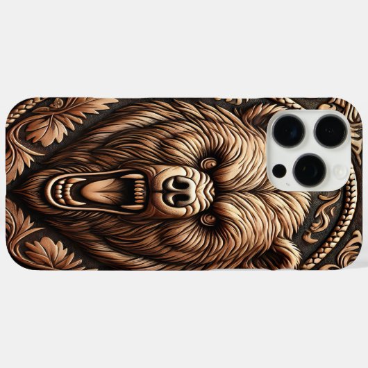 Lederähnlicher Bärenkopf Case-Mate iPhone Hülle (Rückseite (Horizontal))