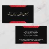 Lederakzent (rot) | Chic, Visitenkarte (Vorne/Hinten)