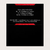 Lederakzent (rot) | Chic, Visitenkarten (Innenseite Aufgefaltet)