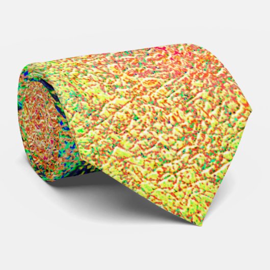 Lederarbe gefälscht und grün-orangefarbene Farbe Krawatte (Gerollt)