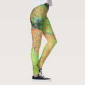 Lederarbe gefälscht und grün-orangefarbene Farbe Leggings (Rechts)