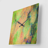 Lederarbe gefälscht und grün-orangefarbene Farbe Quadratische Wanduhr (Winkel)
