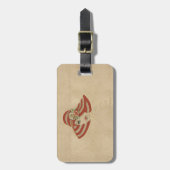 Lederarbeit in Blume über Wildleder Gepäckanhänger (Vorderseite vertikal)