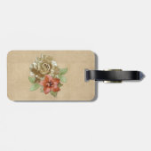 Lederarbeit in Blume über Wildleder Gepäckanhänger (Rückseite horizontal)