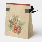 Lederarbeit in Blume über Wildleder Geschenkschachtel (Rückseite)