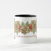 Lederarbeit in Blume über Wildleder Tasse (Zentrum)