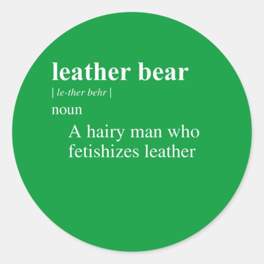 LEDERBÄR DEFINITION RUNDER AUFKLEBER (Vorderseite)